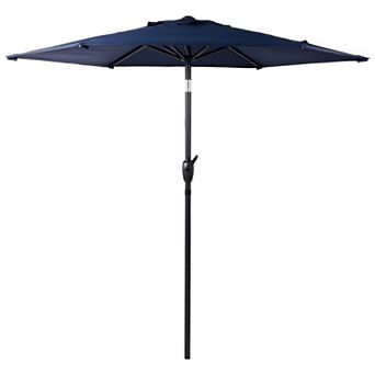 7.5 FT Outdoor Market Yard Umbrella with Push Button Tilt and Crank Mechanism