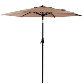 7.5 FT Outdoor Market Yard Umbrella with Push Button Tilt and Crank Mechanism