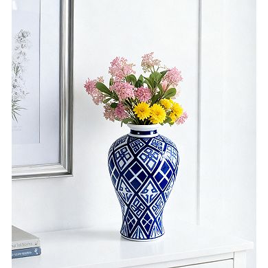 7.8x12.8 Valora Blue and White Vase