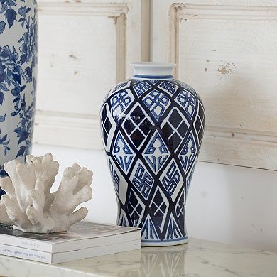7.8x12.8 Valora Blue and White Vase