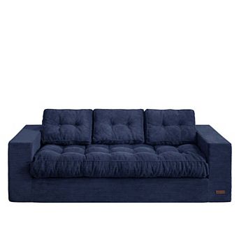 MAXYOYO Clouda 3-seater Sofa, Upholstered Boneless Floor Sofa with Armrests