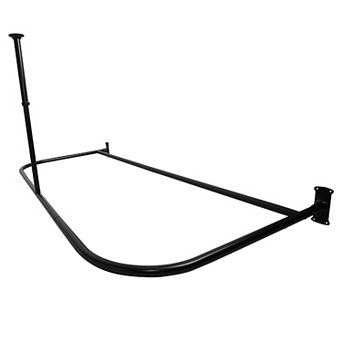 Utopia Alley D-Shaped Shower Rod with Ceiling Support, 28-68" Non-Adjustable and Stable