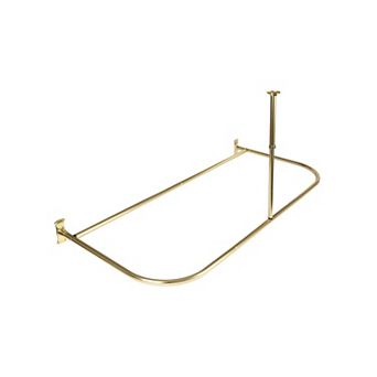 Utopia Alley D-Shaped Shower Rod with Ceiling Support, 28-68" Non-Adjustable and Stable