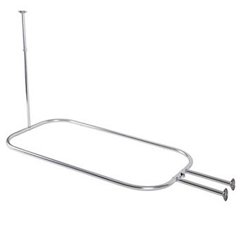 Utopia Alley 64"x26" Aluminum Hoop Shower Rod With Ceiling Support for Clawfoot Tub