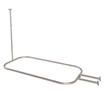 Utopia Alley 58.3"x24" Aluminum Hoop Shower Rod With Ceiling Support for Clawfoot Tub