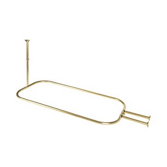 Utopia Alley 58.3"x24" Aluminum Hoop Shower Rod With Ceiling Support for Clawfoot Tub
