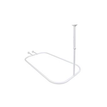 Utopia Alley 58.3"x24" Aluminum Hoop Shower Rod With Ceiling Support for Clawfoot Tub
