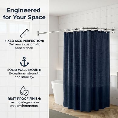 Utopia Alley 28-68" L-Shaped Corner Shower Rod, Non-Adjustable Large Space Wall Mounted