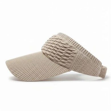 Women's Knit Visor Hat Breathable Stretch Sun Visor Cap Lightweight Athletic Hat