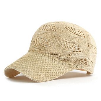 Women's Crochet Knit Baseball Cap Breathable Openwork Lightweight Casual Hat