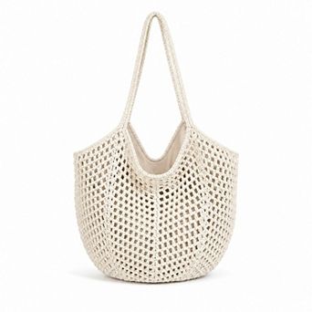 Woven Shoulder Bag - Lightweight Summer Tote for Beach and Vacation
