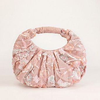 Women's Sequin Hobo Shoulder Bag with Oversized Paillette Details Padded Handle
