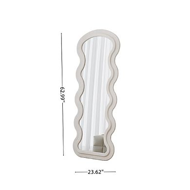 23.62 x 62.99 in. Flannel Wavy Full-Length Mirror with Base