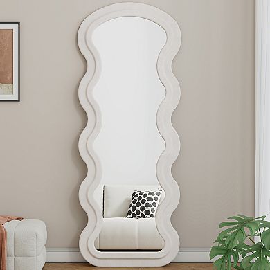 23.62 x 62.99 in. Flannel Wavy Full-Length Mirror with Base