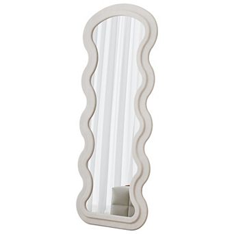 23.62 x 62.99 in Flannel Wavy Full-Length Mirror with Base