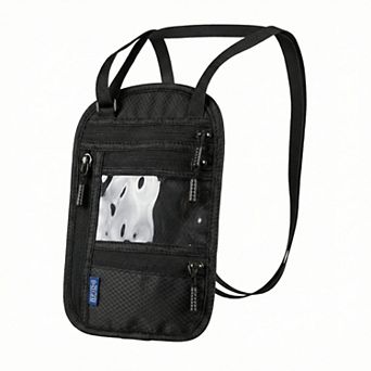 RFID Neck Passport Pouch Travel Document & Card Holder with Secure Strap