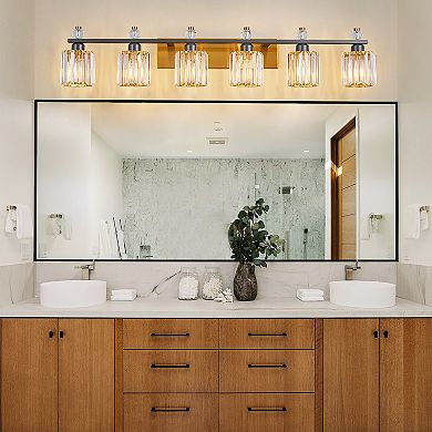 ZLAIQB 44.09" 6-Light Modern Crystal Bathroom Vanity Light