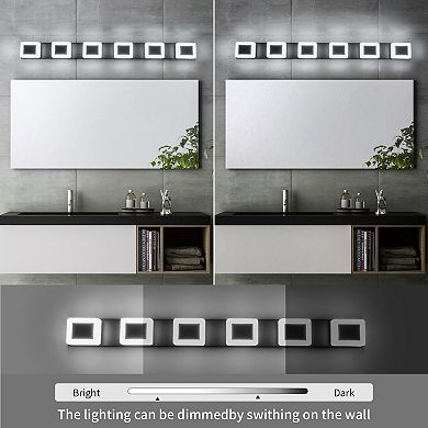ZLAIQB 47.24" 6-Light Modern Acrylic LED Bathroom Wall Sconce