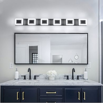 ZLAIQB 47.24" 6-Light Modern Acrylic LED Bathroom Wall Sconce