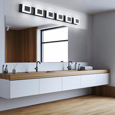 ZLAIQB 47.24" 6-Light Modern Acrylic LED Bathroom Wall Sconce