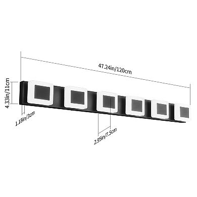 ZLAIQB 47.24" 6-Light Modern Acrylic LED Bathroom Wall Sconce