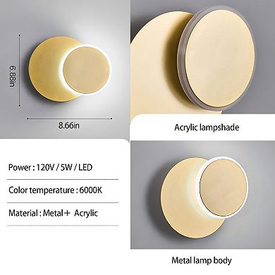 ZLAIQB 8.6" 1-Light 2Pack Modern Acrylic Indoor Round Wall Sconce