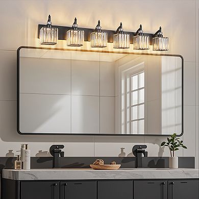 ZLAIQB 44.09" 6-Light Modern Crystal Bathroom Wall Sconce