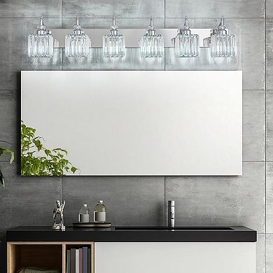 ZLAIQB 44.09" 6-Light Modern Crystal Bathroom Wall Sconce