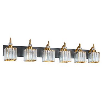 ZLAIQB 44.09" 6-Light Modern Crystal Bathroom Wall Sconce