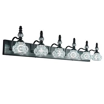 ZLAIQB 43.3" 6-Light Vintage Glass Bathroom Vanity Light