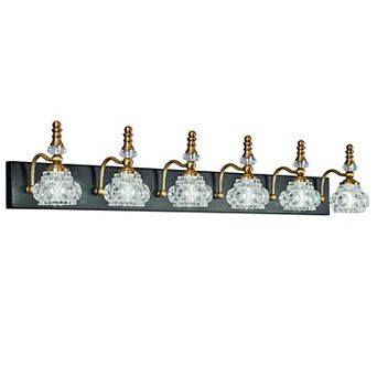 ZLAIQB 43.3" 6-Light Vintage Glass Bathroom Vanity Light