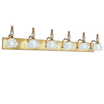ZLAIQB 43.3" 6-Light Vintage Glass Bathroom Vanity Light