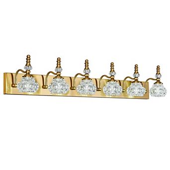 ZLAIQB 43.3" 6-Light Vintage Glass Bathroom Vanity Light