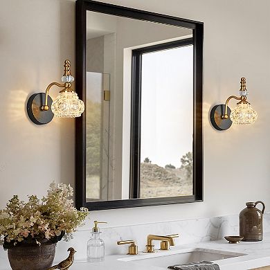ZLAIQB 4.13" 1-Light 2Pack Vintage Glass Crystal Bathroom Vanity Light