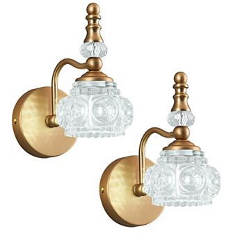 ZLAIQB 4.13" 1-Light 2Pack Vintage Glass Crystal Bathroom Vanity Light