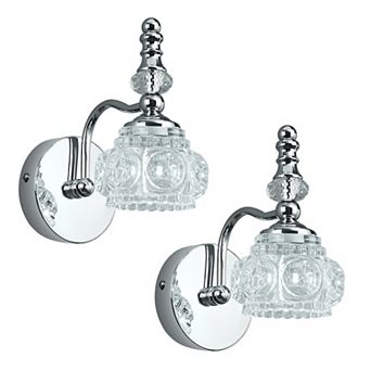 ZLAIQB 4.13" 1-Light 2Pack Vintage Glass Crystal Bathroom Vanity Light