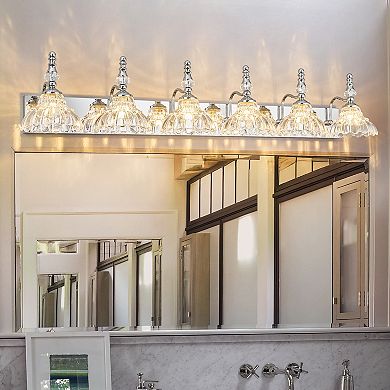 ZLAIQB 46.45" 6-Light Vintage Glass Bathroom Wall Sconce