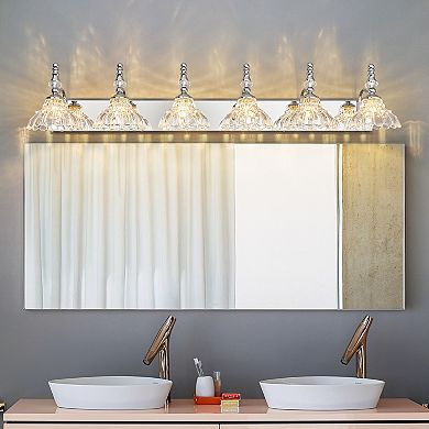 ZLAIQB 46.45" 6-Light Vintage Glass Bathroom Wall Sconce