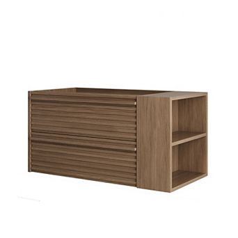 36" Floating Solid Wood Bathroom Vanity, No Sink