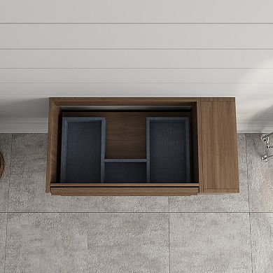 36" Floating Solid Wood Bathroom Vanity, No Sink
