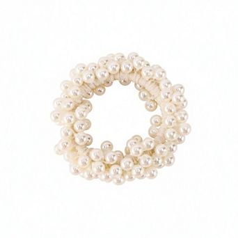 Elastic Hair Tie with Faux Pearl Bead Detailing and Stretchable Design