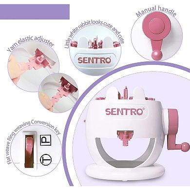 22-Needle Pink Knitting Machine, Easy DIY Scarves & Hats, Fast Beginner & Kid-Friendly Craft Kit
