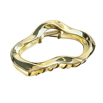 Women's Wavy Metal Hair Claw Clip with Hollow Design and Strong Grip 2.7x4.7in