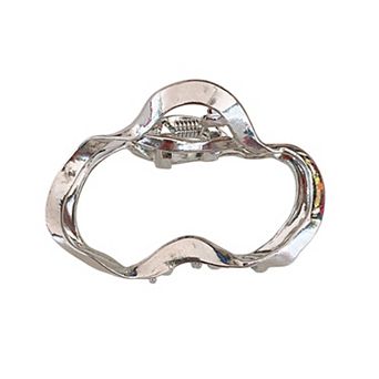 Women's Wavy Metal Hair Claw Clip with Hollow Design and Strong Grip 2.7x4.7in