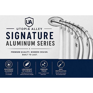 Utopia Alley 45-72" Adjustable Rustproof Double Curved Shower Curtain Rod, Adds 8 In. Extra Space