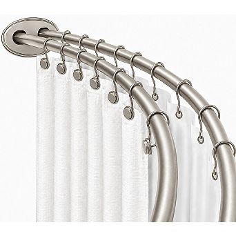 Utopia Alley 45-72" Adjustable Rustproof Double Curved Shower Curtain Rod, Adds 8 in Extra Space