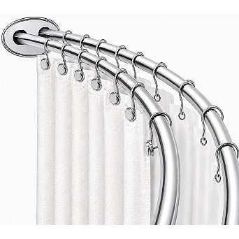 Utopia Alley 45-72" Adjustable Rustproof Double Curved Shower Curtain Rod, Adds 8 in Extra Space