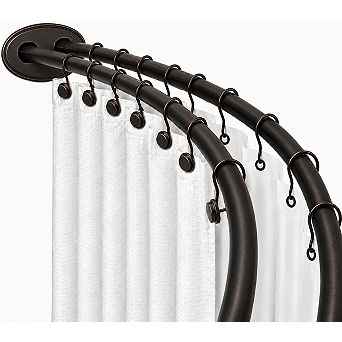 Utopia Alley 45-72" Adjustable Rustproof Double Curved Shower Curtain Rod, Adds 8 in Extra Space
