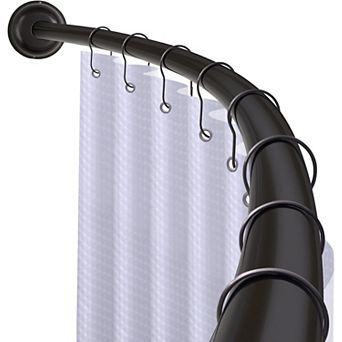 Utopia Alley 45-72" Wall Mounted Single Curved Shower Rod, Rust-Proof, Need Drilling