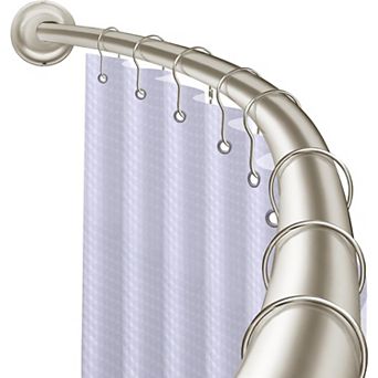 Utopia Alley 45-72" Wall Mounted Single Curved Shower Rod, Rust-Proof, Need Drilling